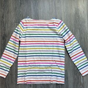 EUC Mini Boden Rainbow Striped Breton Long Sleeve Tee